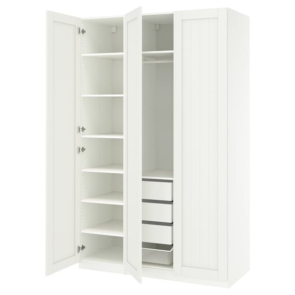 PAX / GULLABERG wardrobe combination, white/white, 150x60x236 cm