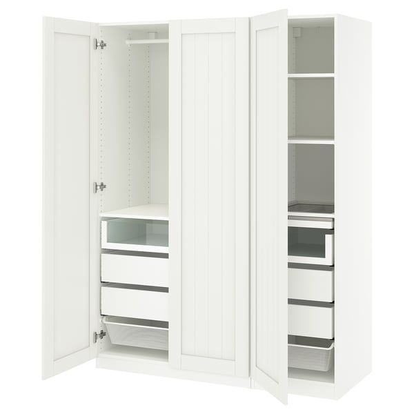 PAX / GULLABERG wardrobe combination, white/white, 150x60x201 cm