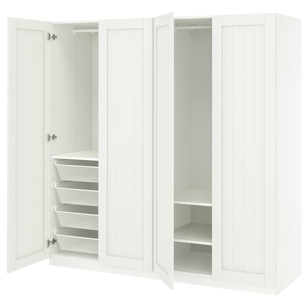 PAX / GULLABERG wardrobe combination, white/white, 200x60x201 cm