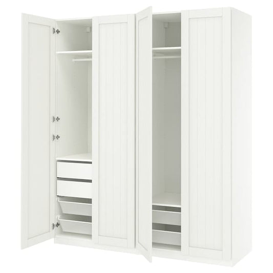 Ikea PAX / GULLABERG - Wardrobe combination, white/white,200x60x236 cm