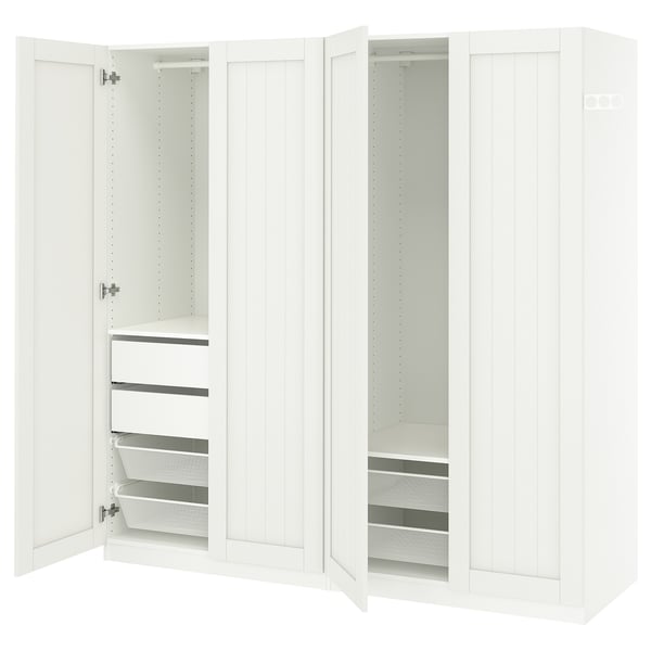 PAX / GULLABERG wardrobe combination, white/white, 200x60x201 cm