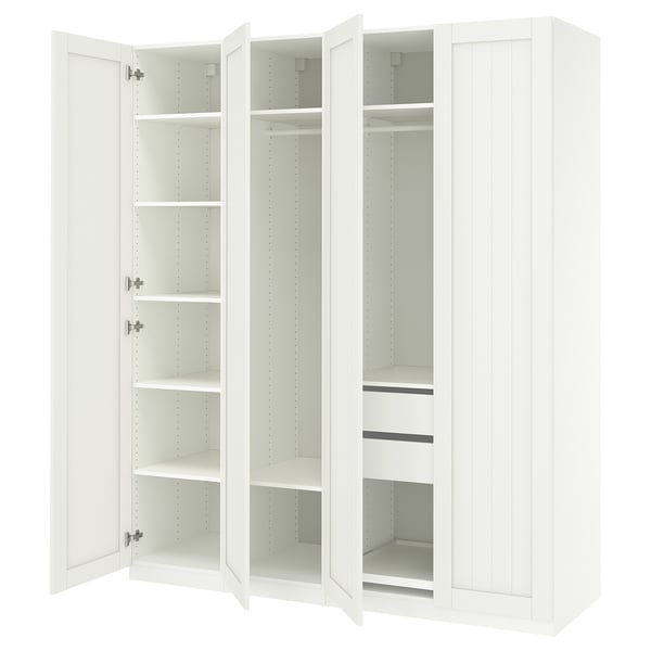 PAX / GULLABERG wardrobe combination, white/white, 200x60x236 cm