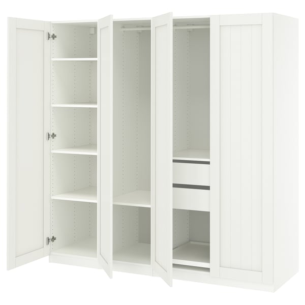 PAX / GULLABERG wardrobe combination, white/white, 200x60x201 cm