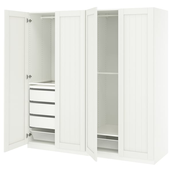 PAX / GULLABERG wardrobe combination, white/white, 200x60x201 cm