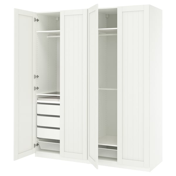 PAX / GULLABERG wardrobe combination, white/white, 200x60x236 cm