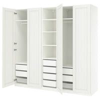 PAX / GULLABERG wardrobe combination, white/white, 250x60x236 cm