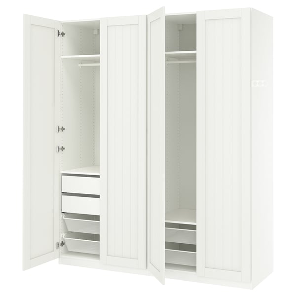 PAX / GULLABERG wardrobe combination, white/white, 200x60x236 cm
