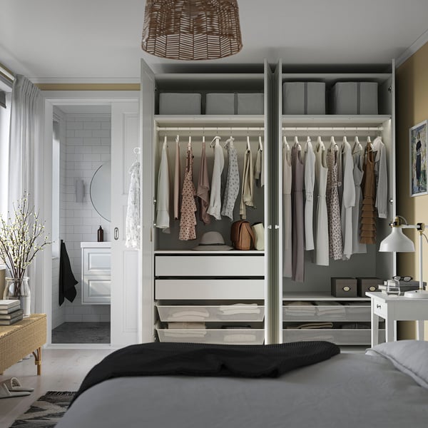 PAX / GULLABERG wardrobe combination, white/white, 200x60x236 cm
