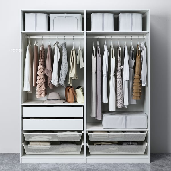 PAX / GULLABERG wardrobe combination, white/white, 200x60x236 cm