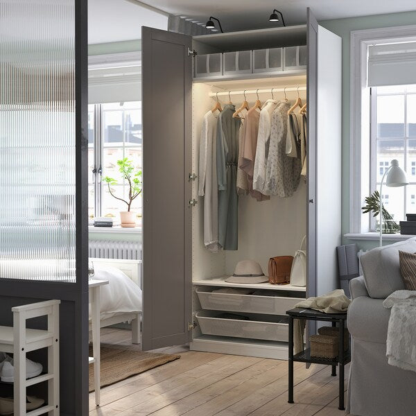 PAX / GULLABERG - Wardrobe combination, white/grey,100x60x236 cm