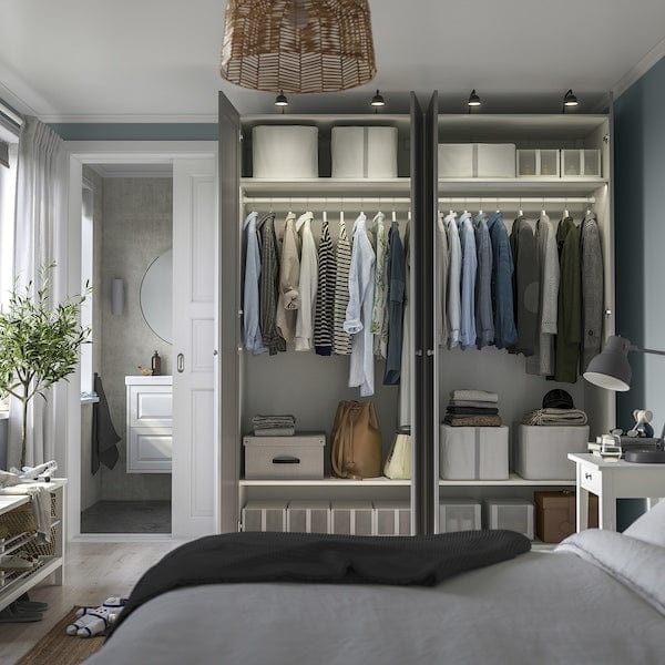 Ikea PAX / GULLABERG - Wardrobe combination, white/grey,200x60x236 cm