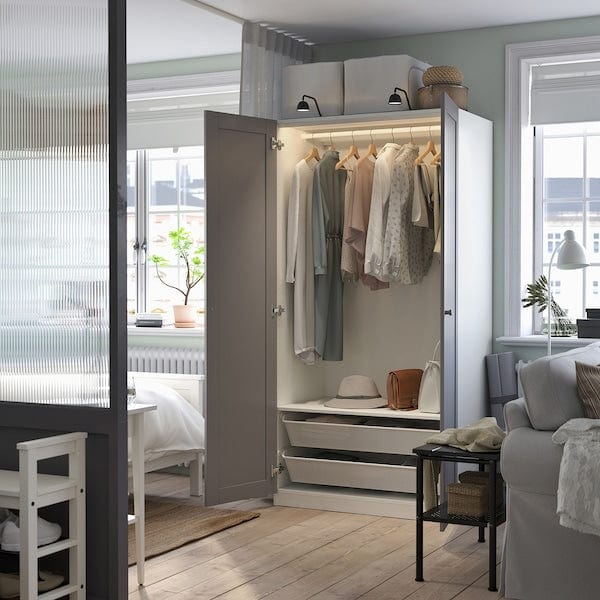 Ikea PAX / GULLABERG - Wardrobe combination, white/grey,100x60x201 cm