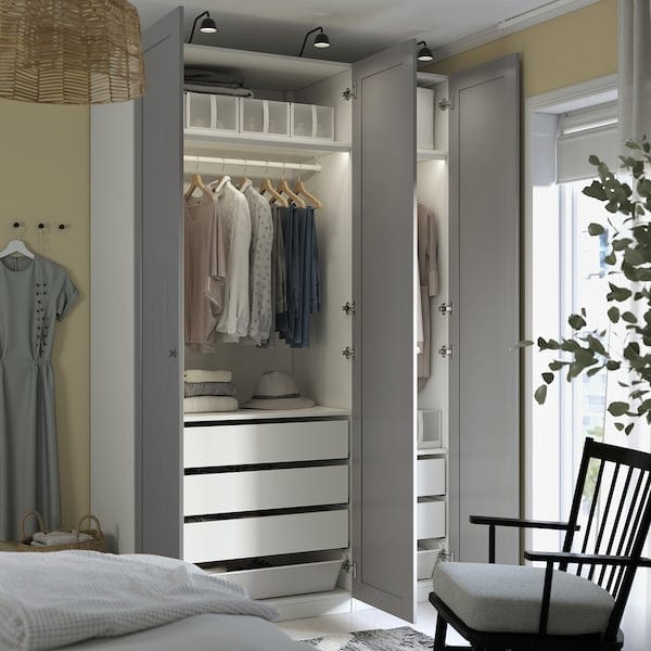 Ikea PAX / GULLABERG - Wardrobe combination, white/grey,150x60x236 cm