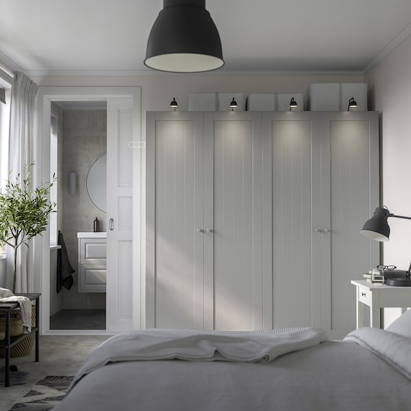 PAX / GULLABERG - Wardrobe combination, white/grey,200x60x201 cm