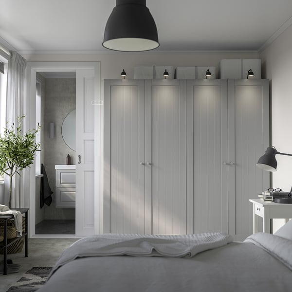 PAX / GULLABERG wardrobe combination, white/grey, 200x60x201 cm