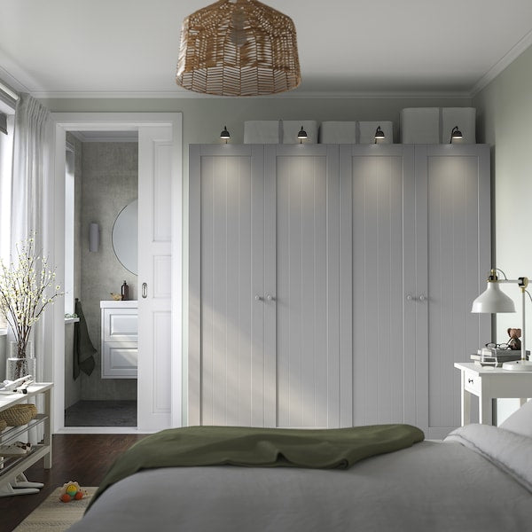 PAX / GULLABERG - Wardrobe combination, white/grey,200x60x201 cm