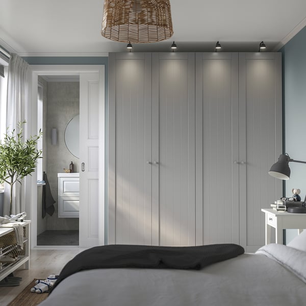 PAX / GULLABERG wardrobe combination, white/grey, 200x60x236 cm