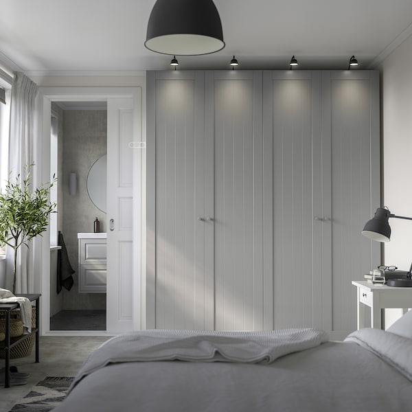 PAX / GULLABERG - Wardrobe combination, white/grey,200x60x236 cm