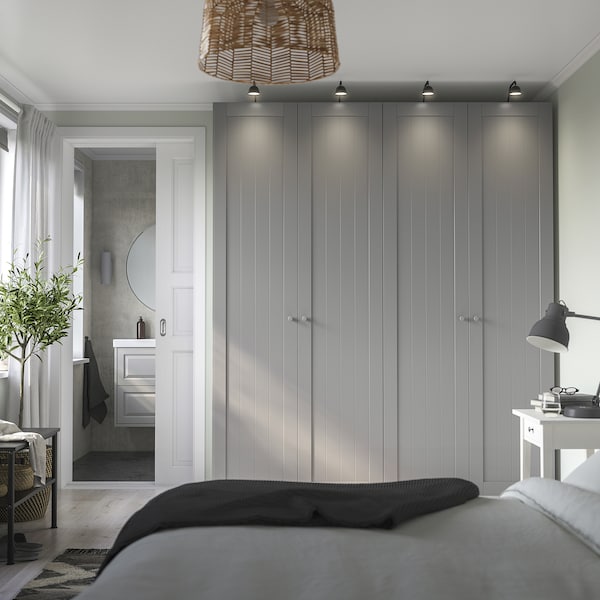 PAX / GULLABERG - Wardrobe combination, white/grey,200x60x236 cm