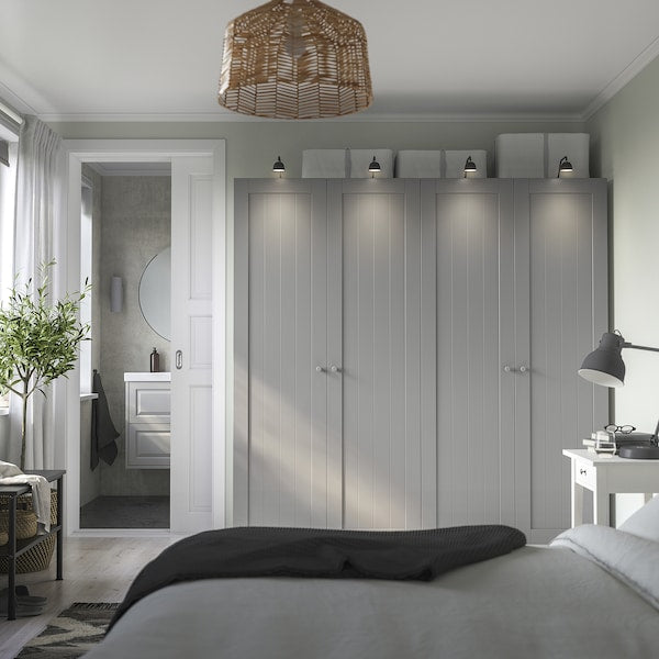 PAX / GULLABERG - Wardrobe combination, white/grey,200x60x201 cm