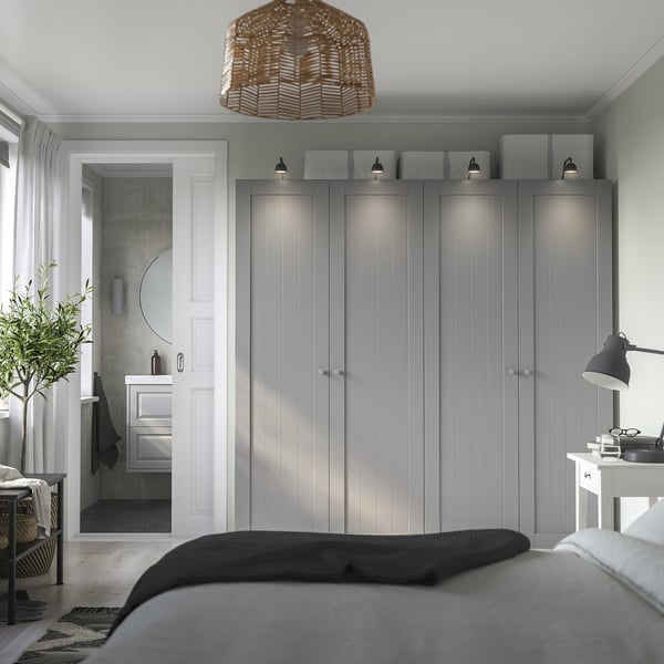 PAX / GULLABERG wardrobe combination, white/grey, 200x60x201 cm