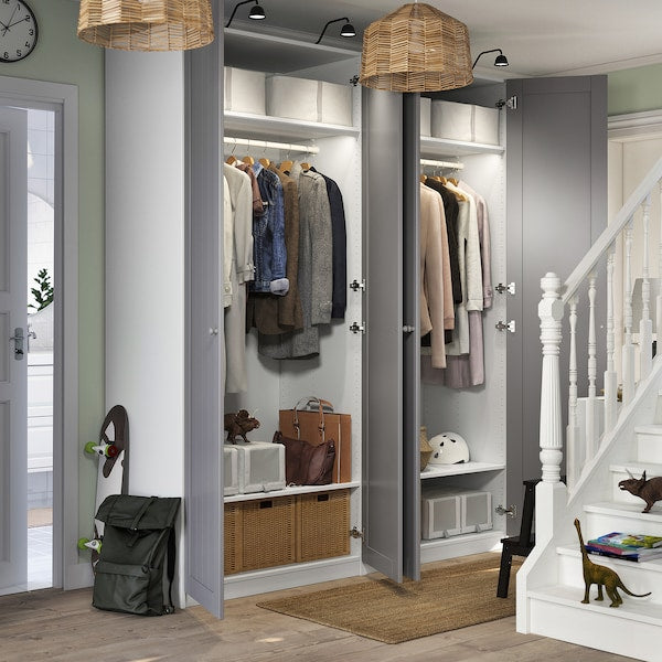 PAX / GULLABERG - Wardrobe combination, white/grey,200x60x236 cm