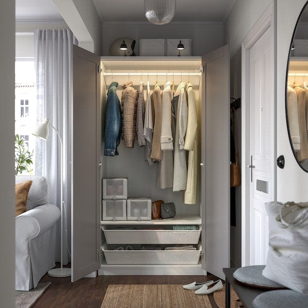 Ikea PAX / GULLABERG - Wardrobe combination, white/grey,100x60x201 cm