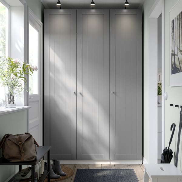 PAX / GULLABERG wardrobe combination, white/grey, 150x60x236 cm