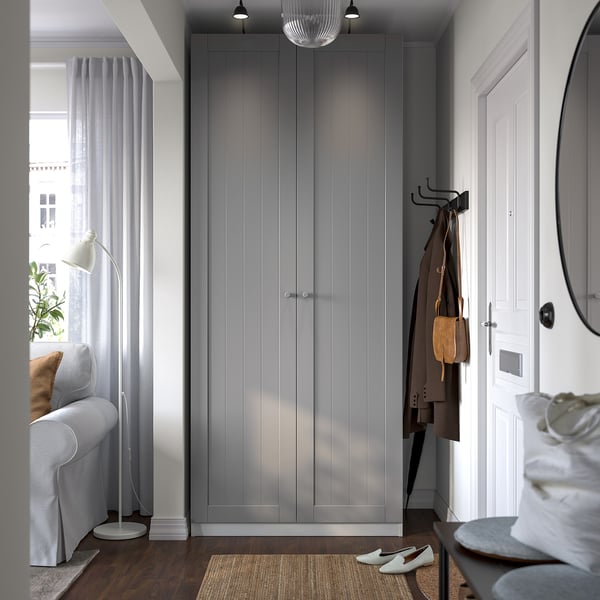PAX / GULLABERG wardrobe combination, white/grey, 100x60x236 cm