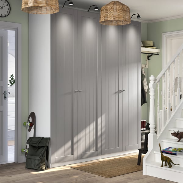 PAX / GULLABERG wardrobe combination, white/grey, 200x60x236 cm