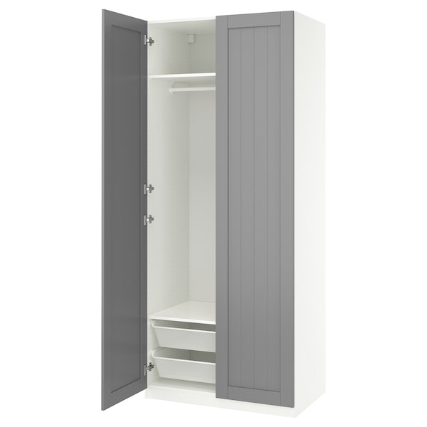 PAX / GULLABERG - Wardrobe combination, white/grey,100x60x236 cm