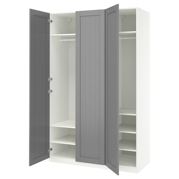 PAX / GULLABERG wardrobe combination, white/grey, 150x60x236 cm