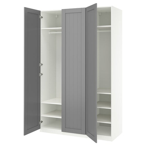 PAX / GULLABERG - Wardrobe combination, white/grey,150x60x236 cm