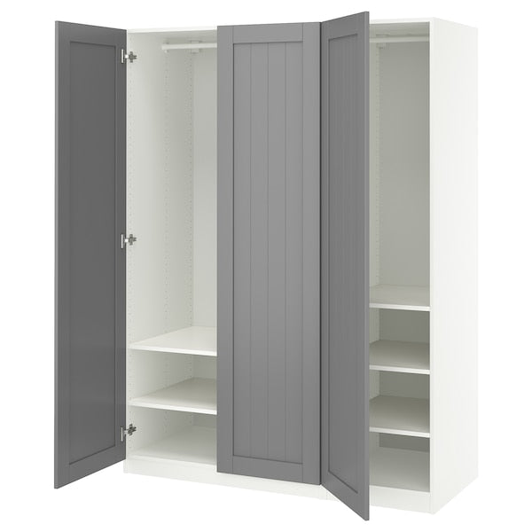 PAX / GULLABERG - Wardrobe combination, white/grey,150x60x201 cm