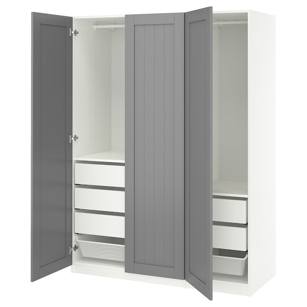 PAX / GULLABERG - Wardrobe combination, white/grey,150x60x201 cm