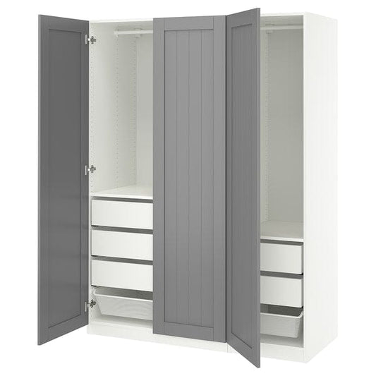 Ikea PAX / GULLABERG - Wardrobe combination, white/grey,150x60x201 cm