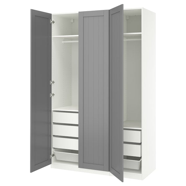 PAX / GULLABERG - Wardrobe combination, white/grey,150x60x236 cm