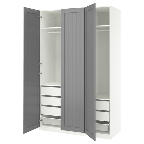 PAX / GULLABERG - Wardrobe combination, white/grey,150x60x236 cm