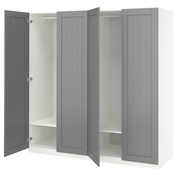 PAX / GULLABERG - Wardrobe combination, white/grey,200x60x201 cm