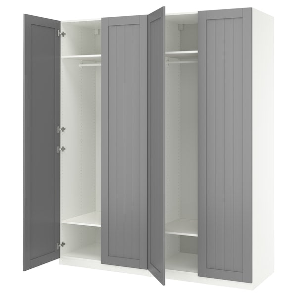 PAX / GULLABERG - Wardrobe combination, white/grey,200x60x236 cm