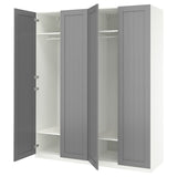 PAX / GULLABERG wardrobe combination, white/grey, 200x60x236 cm