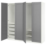 PAX / GULLABERG wardrobe combination, white/grey, 200x60x201 cm
