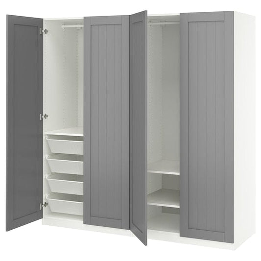 Ikea PAX / GULLABERG - Wardrobe combination, white/grey,200x60x201 cm