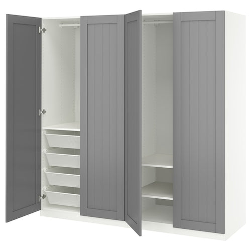 PAX / GULLABERG - Wardrobe combination, white/grey,200x60x201 cm