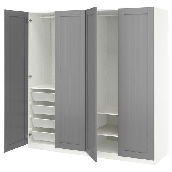 PAX / GULLABERG wardrobe combination, white/grey, 200x60x201 cm