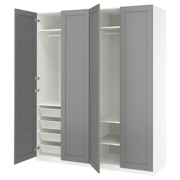 PAX / GULLABERG - Wardrobe combination, white/grey,200x60x236 cm