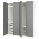 PAX / GULLABERG wardrobe combination, white/grey, 200x60x236 cm