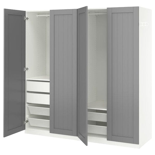 Ikea PAX / GULLABERG - Wardrobe combination, white/grey,200x60x201 cm