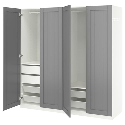 PAX / GULLABERG - Wardrobe combination, white/grey,200x60x201 cm