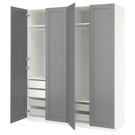 Ikea PAX / GULLABERG - Wardrobe combination, white/grey,200x60x236 cm